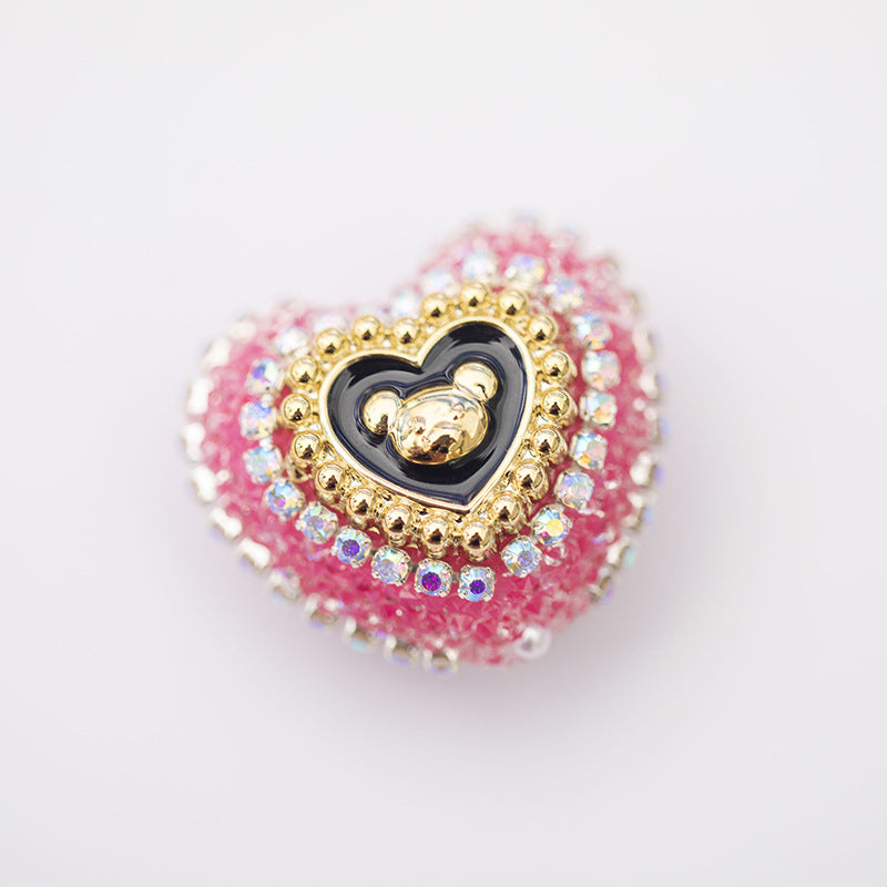 Wholesale Acrylic Rhinestones with Large Peach Heart Beads